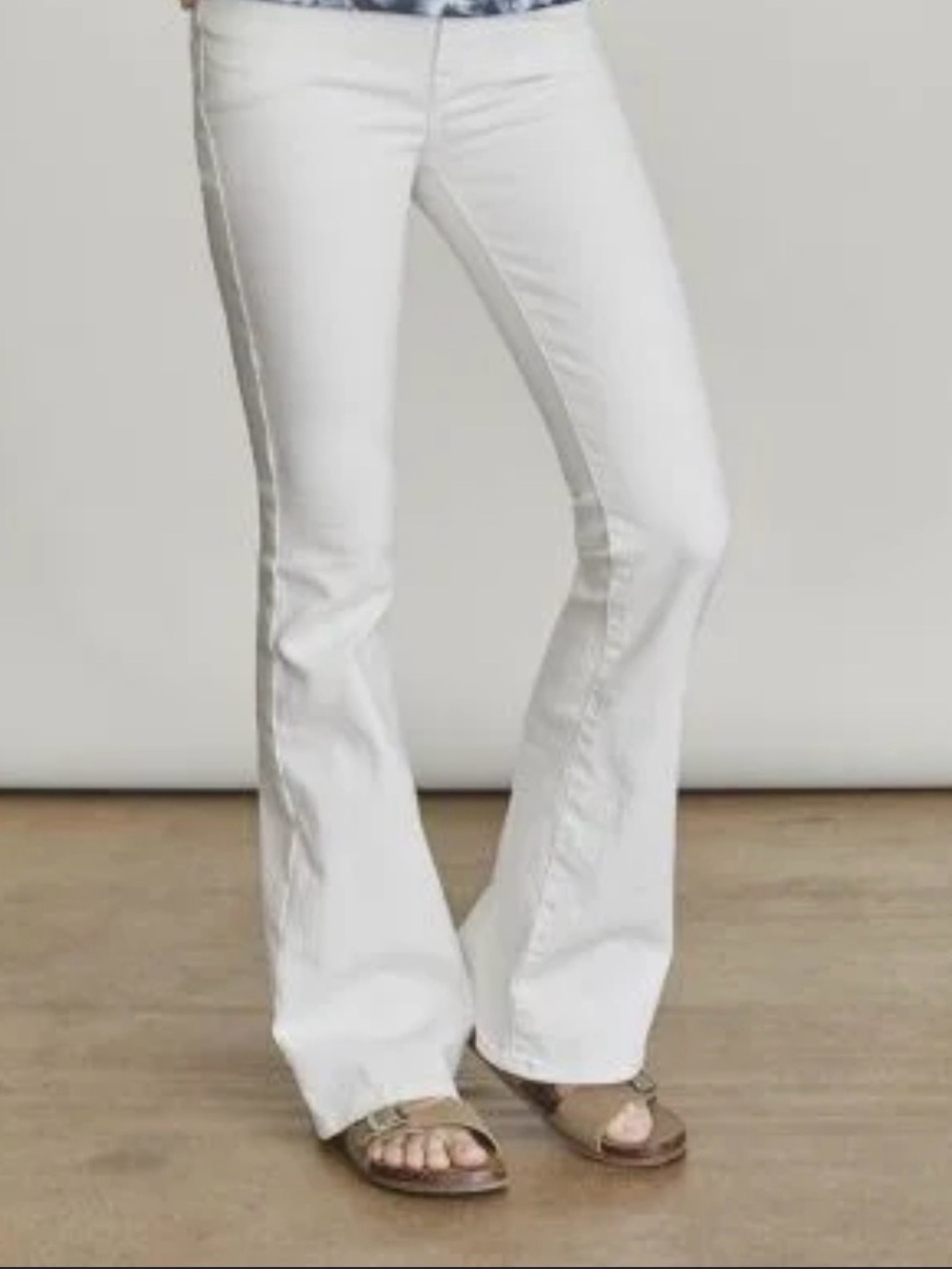 Elizabeth and James White High Rise White Flare Jeans